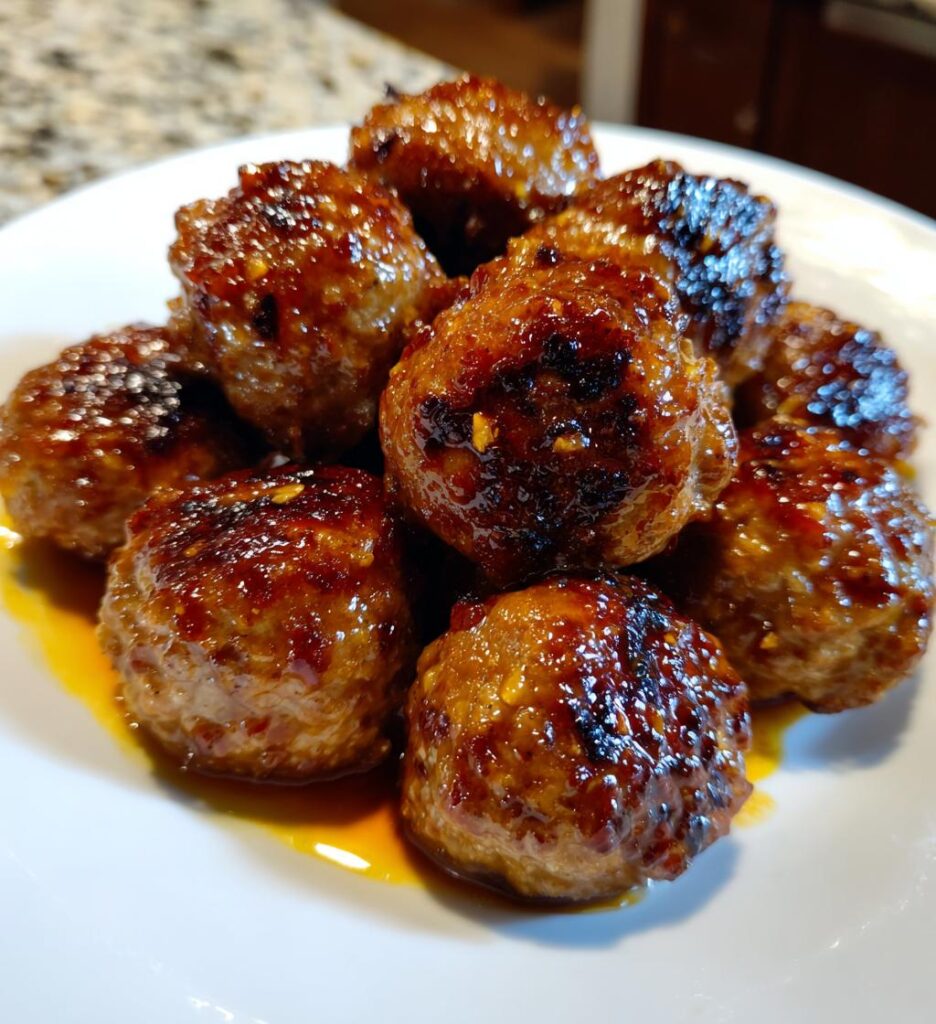 honey garlic glazed meatballs