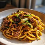 mongolian ground beef noodles