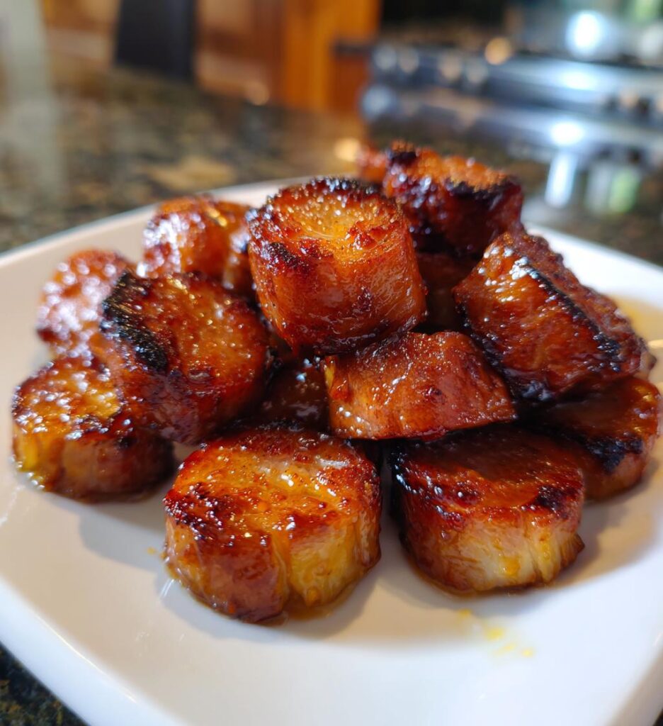 mustard hasselback kielbasa bites