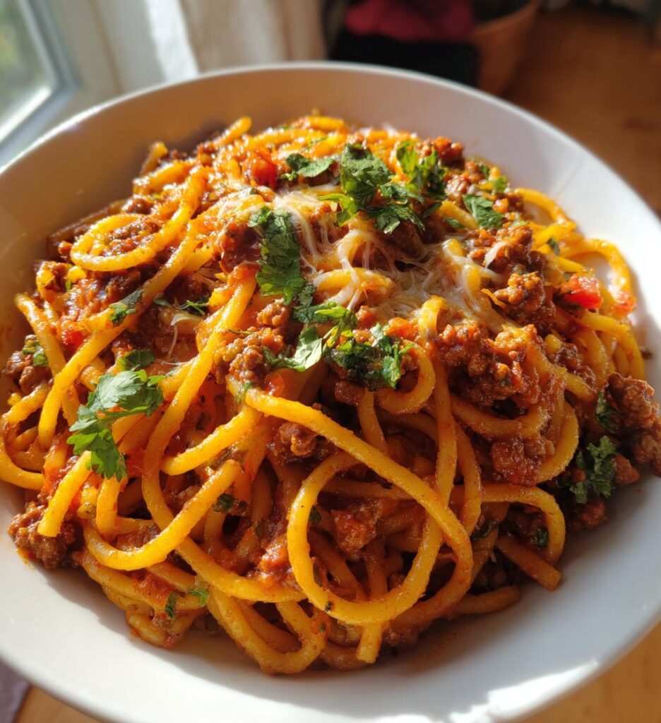 one pot beef taco pasta