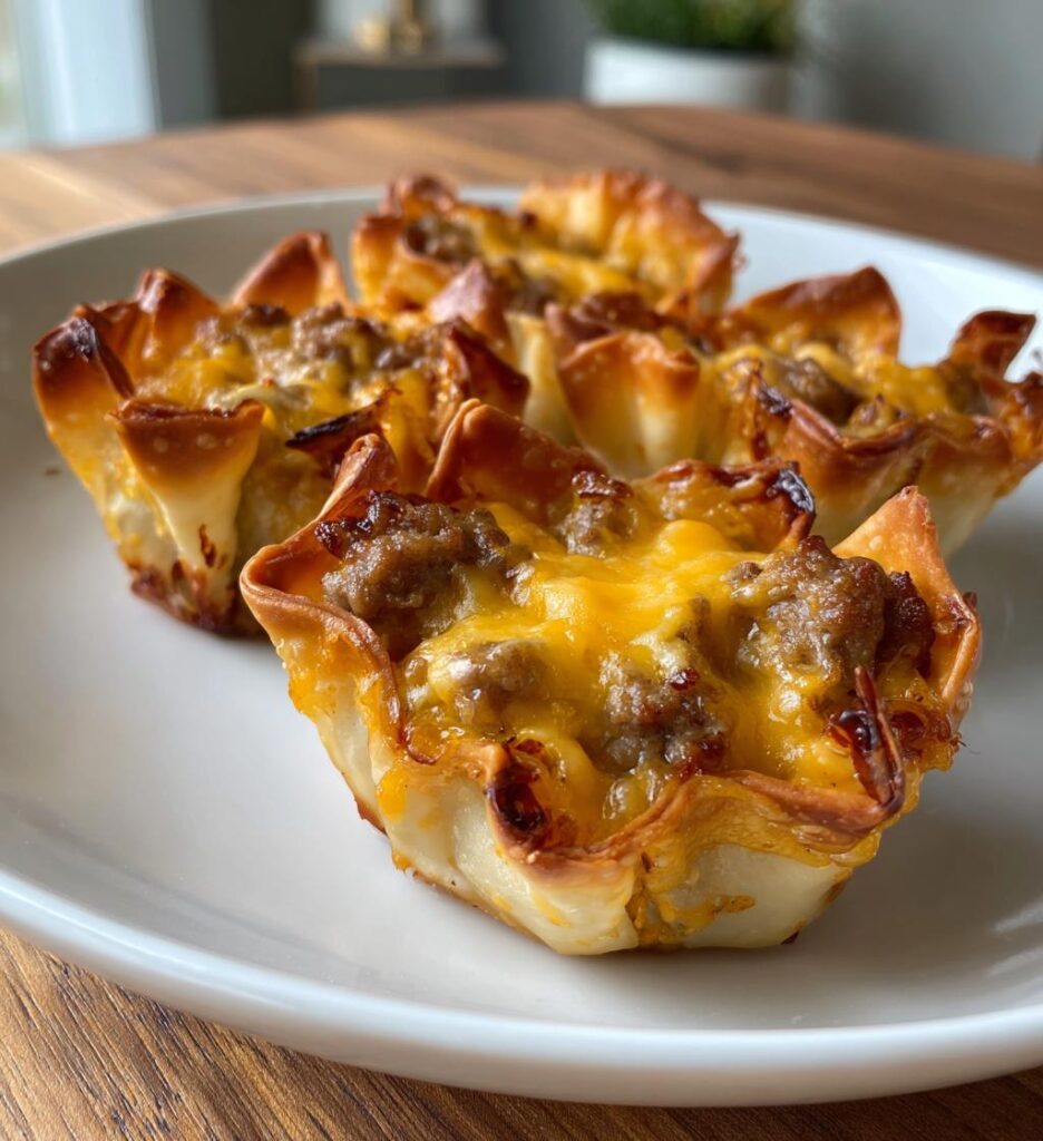 sausage wonton cups
