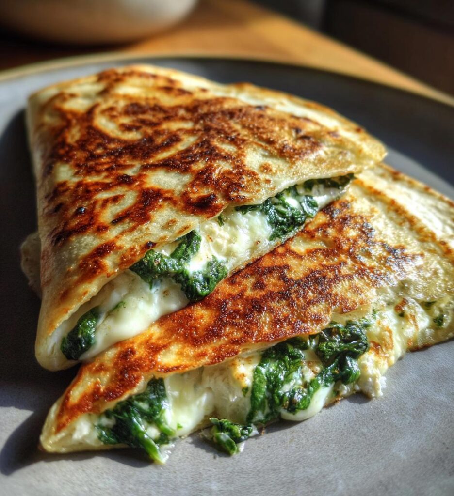 spinach and feta quesadillas