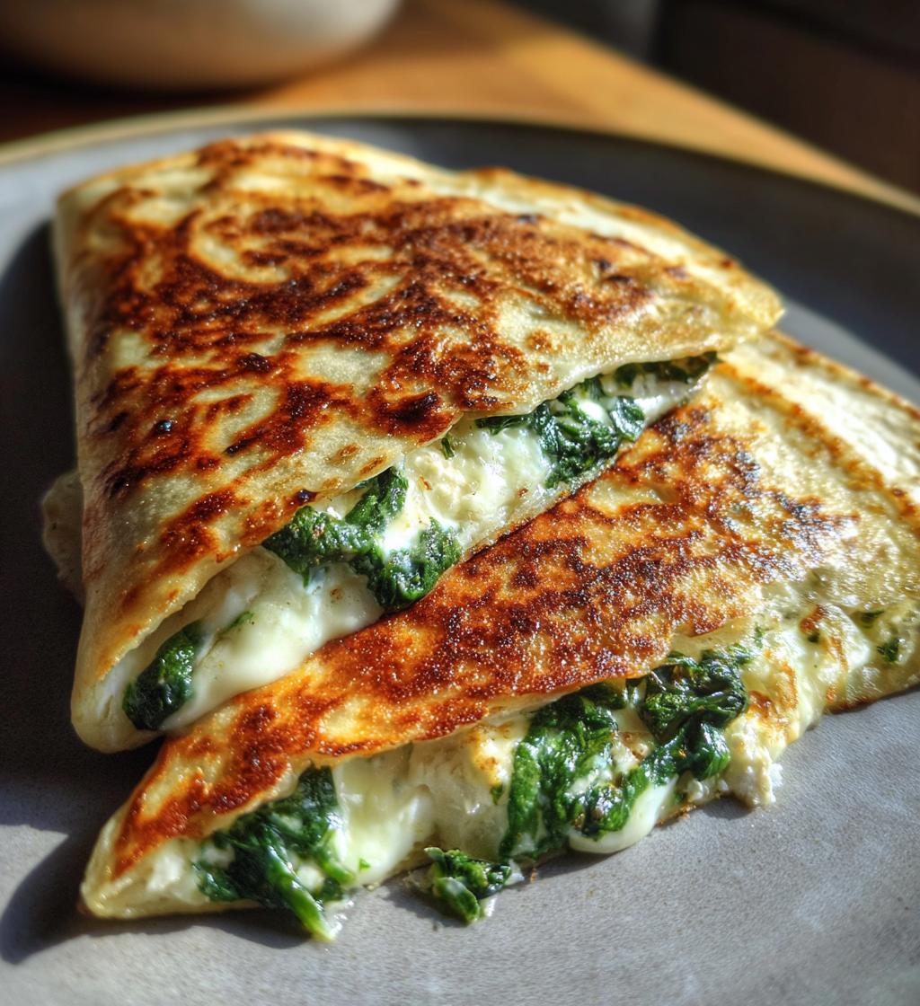 spinach and feta quesadillas