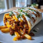 steak cheese dirty fry burritos