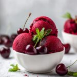 Kirsebærsorbet Juli — Hjemmelavet